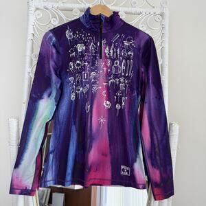 Bogner‎ Fire Ice Baselayer Shirt Womens Medium Purple 1/4 Zip Ilvy3 Ski Run Art